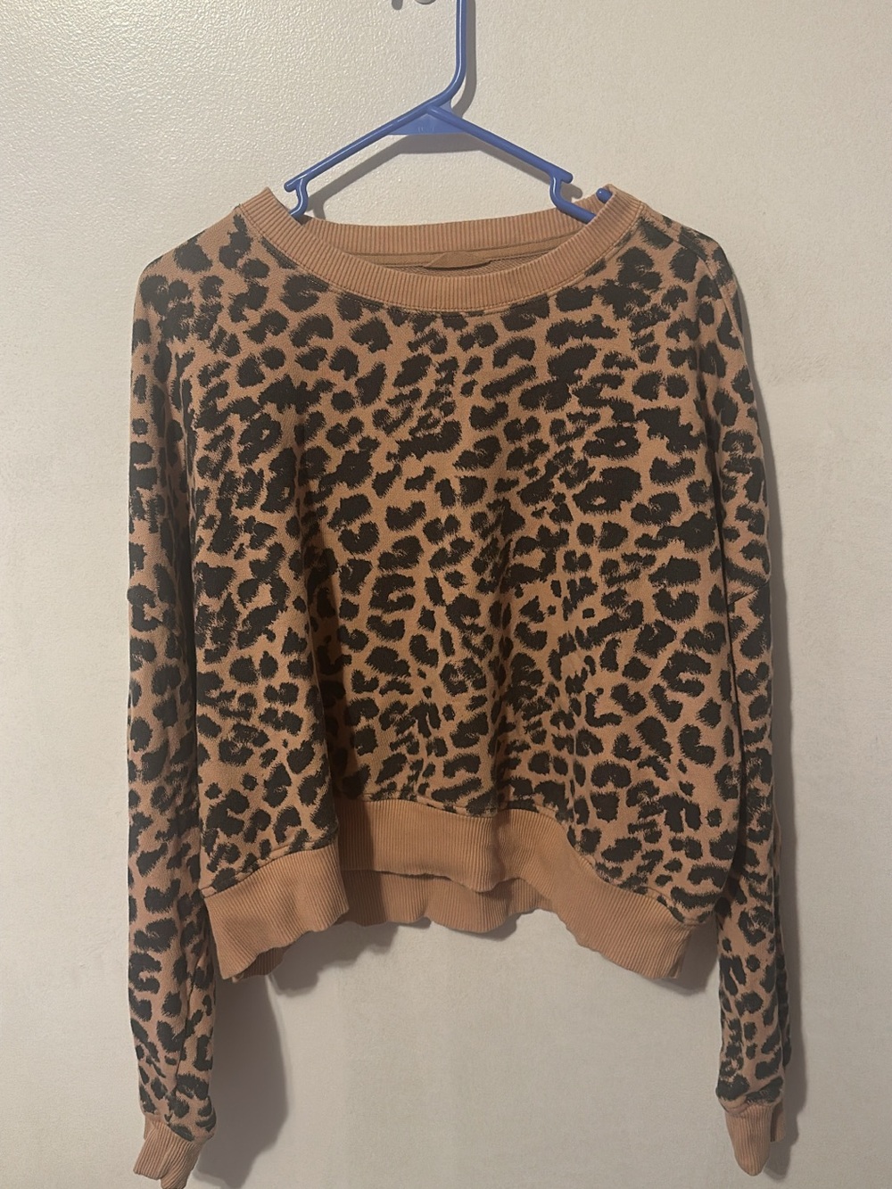 aerie Leopard-Print Pullover Sweater in Tan & Black